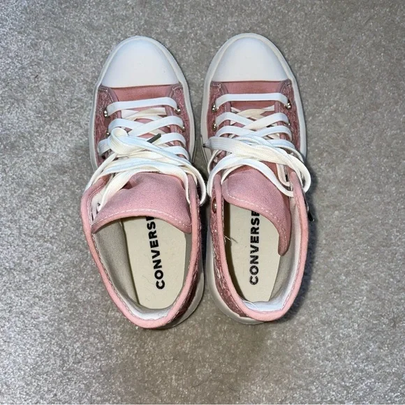 Converse Pink and White high top move - Picture 8 of 9